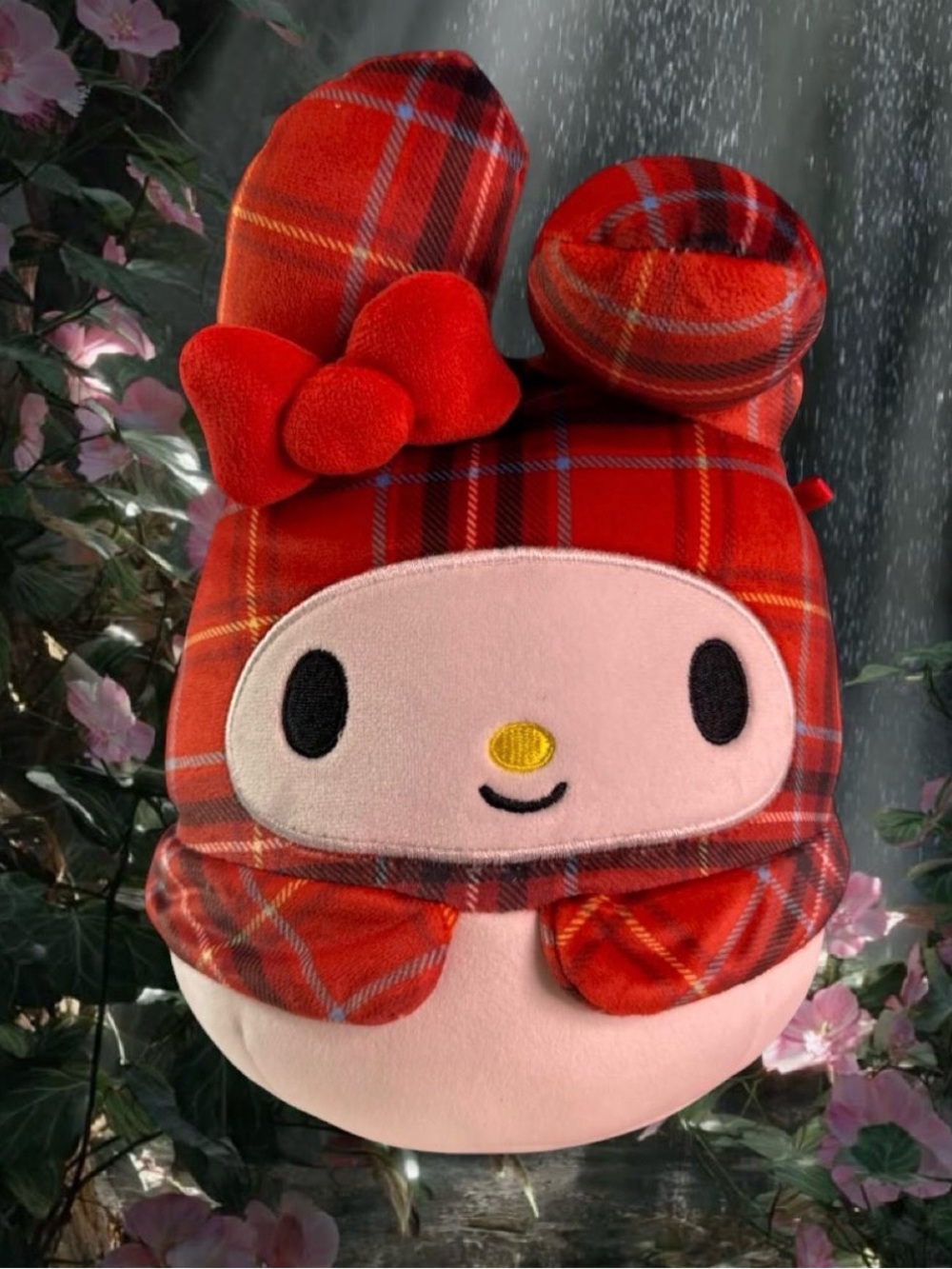 Squishmallows Sanrio Hello Kitty My Melody wearing a Plaid Hat Headpiece 8